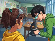 Panel 3 of "The Secret Above the City", an AI-generated anime comic
