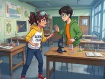 Panel 4 of "The Secret Above the City", an AI-generated anime comic