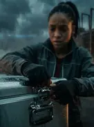 Panel 2 of "Across the Storm", an AI-generated cinematic comic